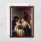 Maya auf einem Balkon von Francisco de Goya Postkarte (Vorne/Hinten)