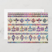 Maya / Aztec Gentle Watercolor Muster Postkarte (Vorne/Hinten)