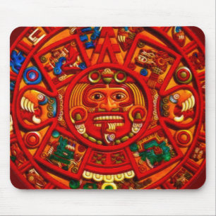 Maya-Aztec Sakrale Sonnenkalender Kunst Mousepad