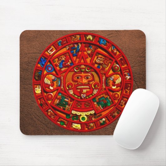 Maya-Aztec Sakrale Sonnenkalender Kunst Mousepad (Mit Mouse)