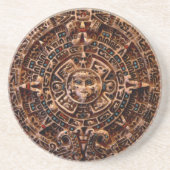 Maya, Aztec Sun Calendar Sandstone Untersetzer (Vorne)
