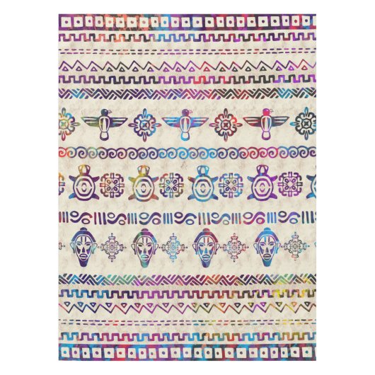 Maya/aztekisches leichtes Aquarellmuster Tischdecke (Vorderseite)