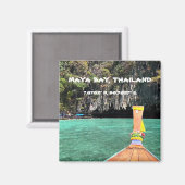 Maya Bay Thailand GPS Magnet (Vorderseite/Rückseite)