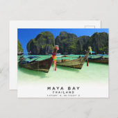 Maya Bay Thailand Koordinaten Postcard Postkarte (Vorne/Hinten)