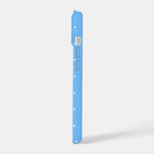 Maya Blau-Weiß Punkte-Muster iPhone 15 Hülle (Linke Seite)