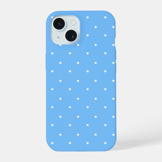 Maya Blau-Weiß Punkte-Muster iPhone 15 Hülle (Rückseite)