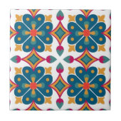 Maya-Blaue Blume Fliese (Vorderseite)