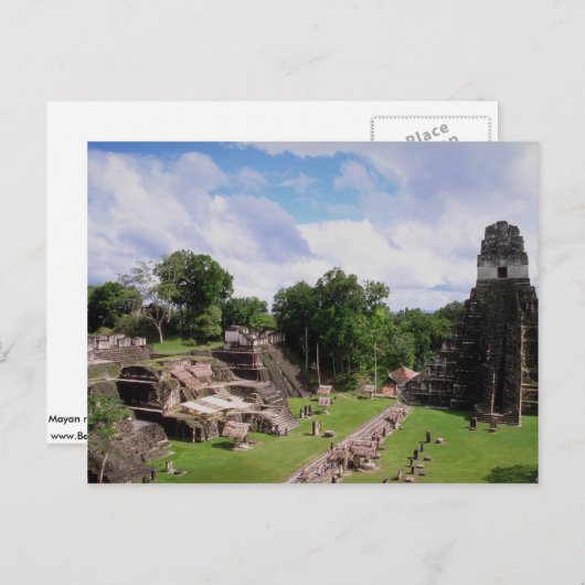 Maya bleibt, Tikal, Guatemala Postkarte (Vorne/Hinten)