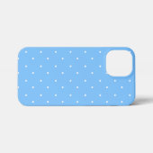 Maya Blue und White Polka Dots Muster iPhone Hülle (Rückseite (Horizontal))