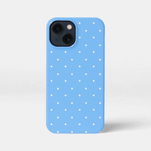 Maya Blue und White Polka Dots Muster iPhone Hülle (Rückseite)