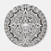 Maya Calendar Magnet Schwarz-Weiß (Vorne)