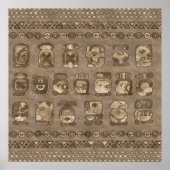 Maya Calendar Monatsglyphen Poster (Vorne)