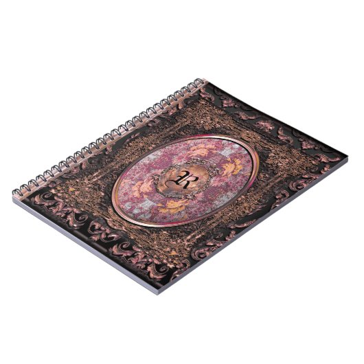 Maya Calliger gotisches altes Buch-Monogramm Notizblock (Linke Seite)