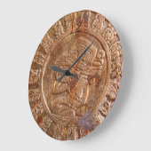 Maya Carved Metal Aztec Mexican Art History Clock Große Wanduhr (Winkel)