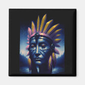 Maya Chieftain mit Hügeln im Hintergrund Magnet (Vorne)