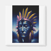 Maya Chieftain mit Hügeln im Hintergrund Magnet (Vorne)