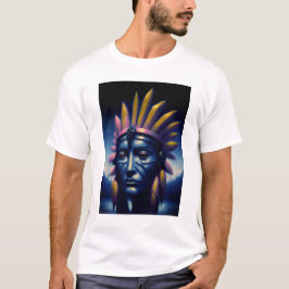 Maya Chieftain mit Hügeln im Hintergrund T-Shirt