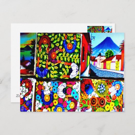 Maya Folklore Mural Guatemala Postkarte (Vorne/Hinten)