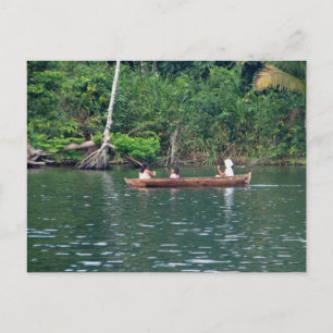 Maya Girls in Cayuco, Rio Dulce, Guatemala Postkarte