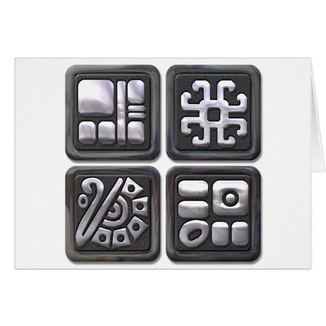 Maya-Glyphen, schwarz und silber (Vorderseite (Horizontal))