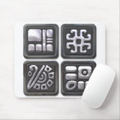 Maya-Glyphen, schwarz und silber Mousepad (Mit Mouse)