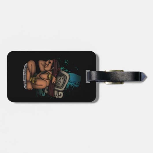 Maya God Gepäckanhänger (Rückseite horizontal)