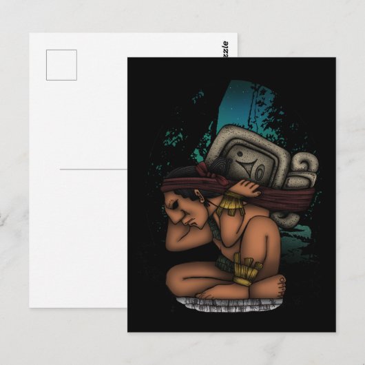 Maya God Postkarte (Vorne/Hinten)