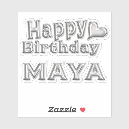 Maya Happy Birthday silver Aufkleber Sticker (Blatt)