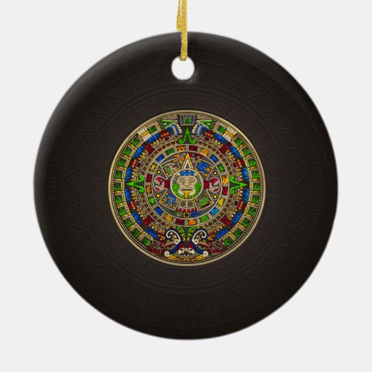 Maya-Kalender - Farbe Keramik Ornament (Hinten)
