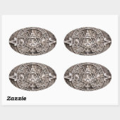 Maya-Kalender Ovaler Aufkleber (Blatt)