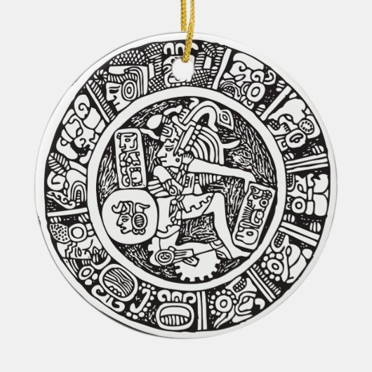 Maya-Kreis, mexikanische Hieroglyph(Maya) Keramikornament (Vorne)