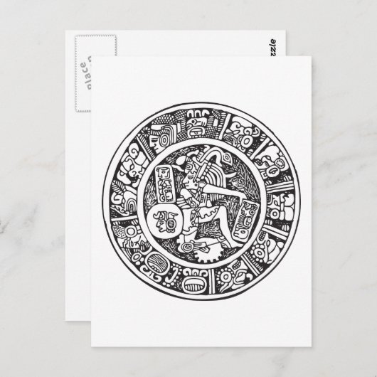 Maya-Kreis, mexikanische Hieroglyph(Maya) Postkarte (Vorne/Hinten)