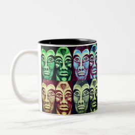 Maya-Krieger - Surrealismus bemalt Design Zweifarbige Tasse