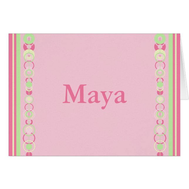 Maya Modern Circle Individuelle Name Card (Vorderseite (Horizontal))