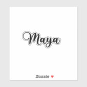 Maya Name - Handgeschriebene Kalligrafie Aufkleber (Blatt)