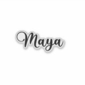 Maya Name - Handgeschriebene Kalligrafie Aufkleber (Vorderseite)
