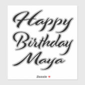 Maya Name Vorname black Sticker Geburtstag (Blatt)