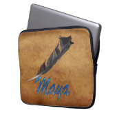MAYA Native American Feather Laptop Sleeve (Vorderseite Links)