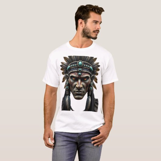 Maya Priest Face Art T-Shirt (Vorne ganz)