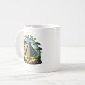 Maya Pyramide und Jaguar Mexiko Kaffeetasse (Vorderseite Links)