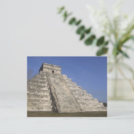 Maya-Ruinen in Chichen Itza, Kukulcans Pyramide Postkarte (Stehend Vorderseite)