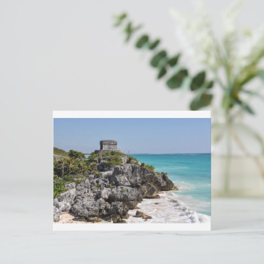 Maya Ruins in Tulum Mexiko Postkarte (Stehend Vorderseite)