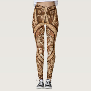 Maya-Stammes-Heide: Ornamentale Textur Leggings