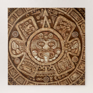 Maya-Stammes-Heidentum: Ornamentale Textur Puzzle