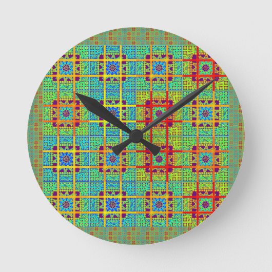 Maya-Stammesmuster.jpg Runde Wanduhr (Vorderseite)