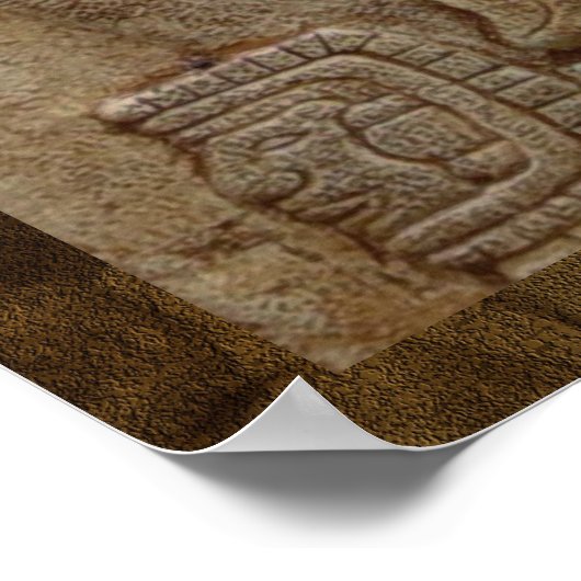 Maya Stone Carving Art Print Poster (Ecke)
