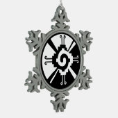 maya Symbol Glyph zentralamerikanische Zivilisatio Schneeflocken Zinn-Ornament (Links)