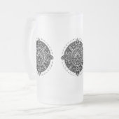 Maya-Symbol Mattglas Bierglas (Vorderseite Links)