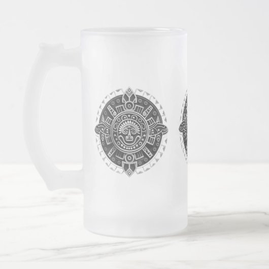 Maya-Symbol Mattglas Bierglas (Links)