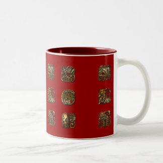 Maya-Symbole für die Tasse der Geschichte des Powe